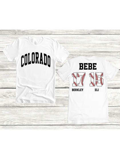 Team Colorado Baseball Shirt Custom Orders