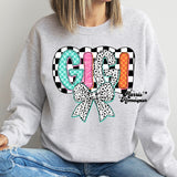 Gigi Checkered Colorful Bow Completed Tees