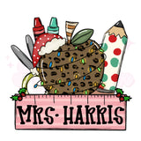Christmas Teacher DTF Print