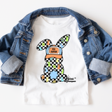 Checkered Blue Hat Bunny Completed Top