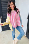 Multicolor Pastel Side Slits Sweater