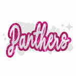 Pink and White Faux Glitter Panthers DTF Print