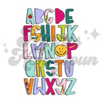 Colorful Alphabet DTF Print