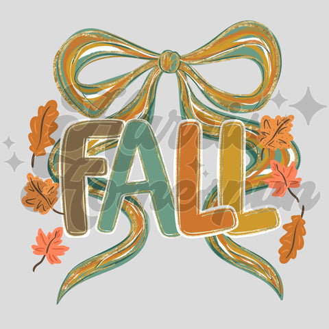 Fall with Bow DTF Print