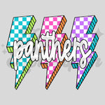 Panthers Colorful Checkered DTF Print