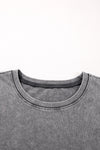 Charcoal Loose Fit Faux Pocket Tee