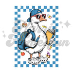 Blue Back to School Duck DTF Print