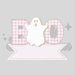 Boo Pink Ghost DTF Print with name option