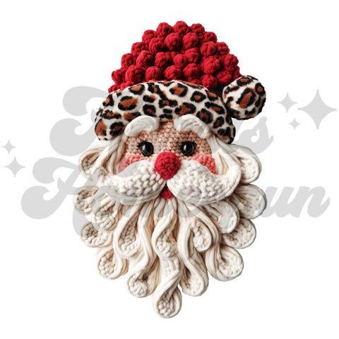 Faux Yarn Santa Head DTF Print