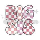 Pink Checkered Big Sis DTF Print