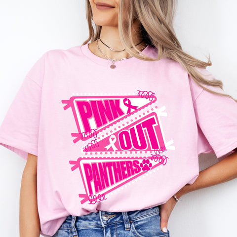 Pink Out Panthers Flags Completed Top