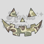 Camo Jack-O-Lantern Face DTF Print