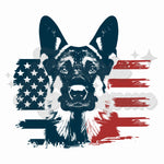 German Shepherd Flag DTF Print