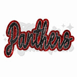 Red and Black Faux Glitter Panthers DTF Print