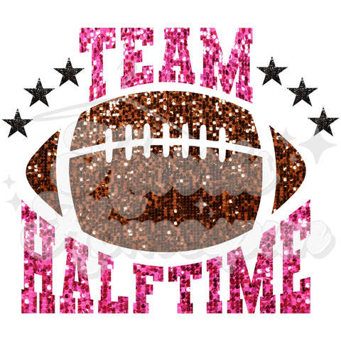 Pink Team Halftime Faux Glitter DTF Print