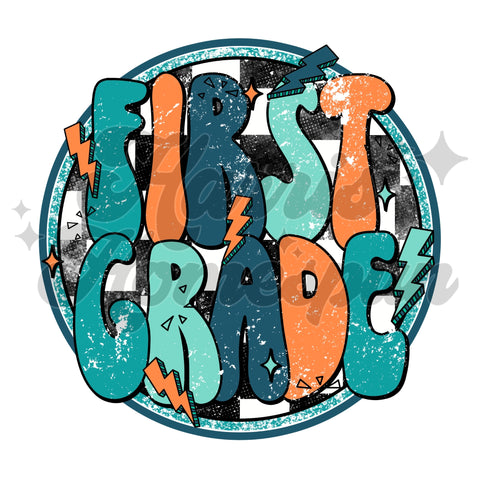 Orange and Blue First Grade DTF Print