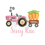 Pink Tractor Carrots DTF Print with name option