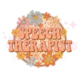 Speech Therapist Floral DTF Print