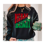 Merry and Bright Red and Green DTF Print