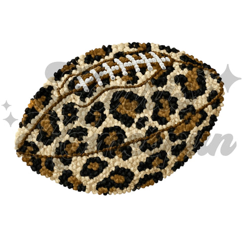 Leopard Football Faux Yarn DTF Print