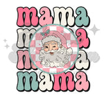 Mama with Pink Santa Head DTF Print