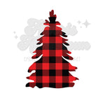 Red and Black Plaid Tree DTF Print