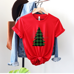 Green and Black Plaid Tree DTF Print