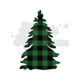 Green and Black Plaid Tree DTF Print