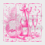 Vintage Happy New Year 2025 (Pink) DTF Print