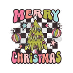 Neon Retro Merry Christmas DTF Print