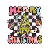 Neon Retro Merry Christmas DTF Print