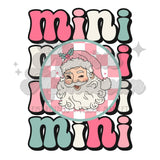 Mini with Pink Santa Head DTF Print