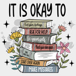 Book Affirmations "It is Okay to" DTF Print