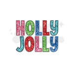 Holly Jolly Faux Glitter DTF Print