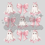 Pink Bows and Ghosts DTF Print