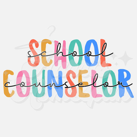 School Counselor Colorful DTF Print