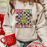 Neon Retro Merry Christmas DTF Print