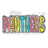 Panthers Colorful Dots DTF Print