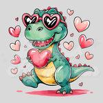 Cool Dino Valentine DTF Print