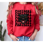 Black Panthers Repeat Mascot DTF Print