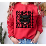 Black Panthers Repeat Mascot DTF Print