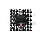 Black Panthers Repeat Mascot DTF Print