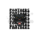 Black Panthers Repeat Mascot DTF Print