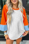 Ash Colorblock Orange and Blue Pullover