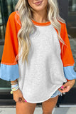 Ash Colorblock Orange and Blue Pullover
