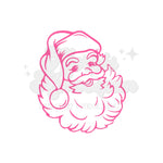 Pink Santa Outline DTF Print