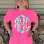 Bright Summer Circle Monogram DTF Print