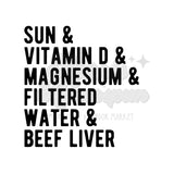 Sun & Vitamin D & Magnesium DTF Print with different color options