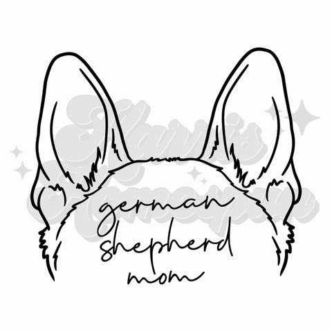 German Shepherd Mom Outline DTF Print