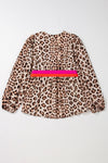 Leopard Bright Waistband 1/2 Sleeve Top